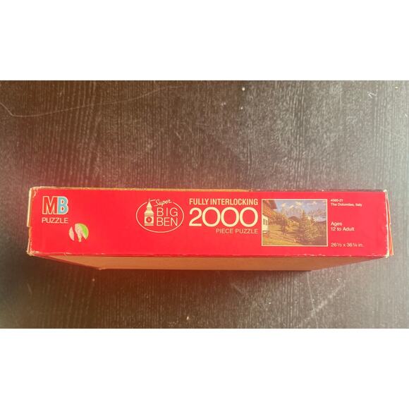 VTG MB Big Ben 2000 Piece Puzzle 4565-21 The Dolomites Italy Factory Sealed - Picture 5 of 5